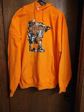Minnesota Blaze Orange Hoodie w/ Camo State Silhouette